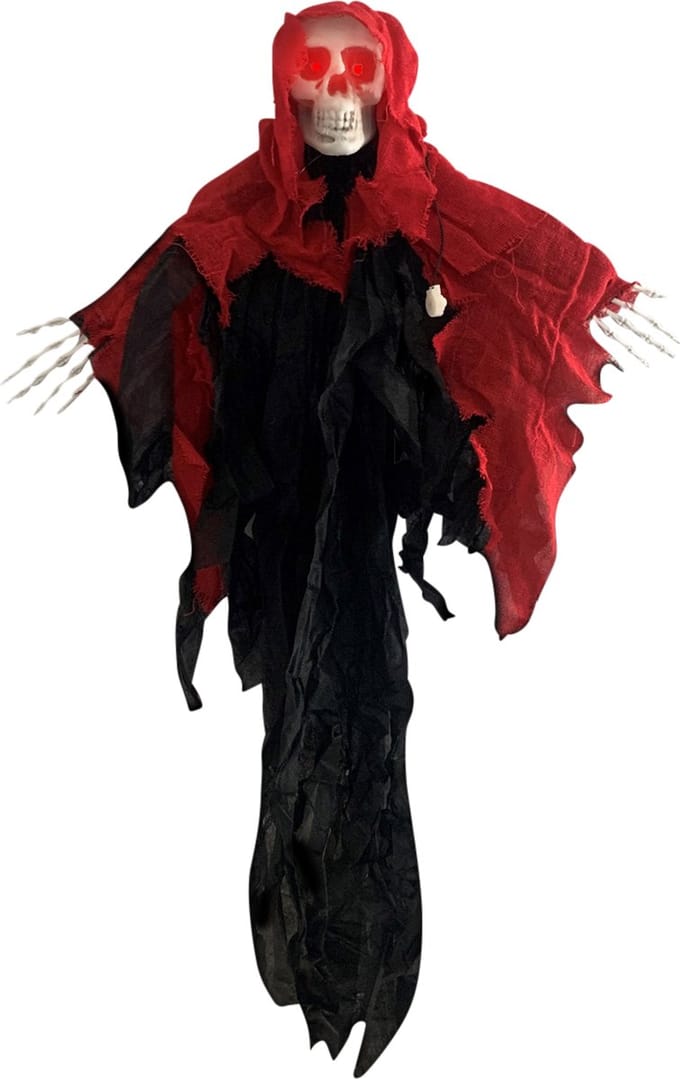 Fjesta© Halloween hangdecoratie geest rood LED - 95cm