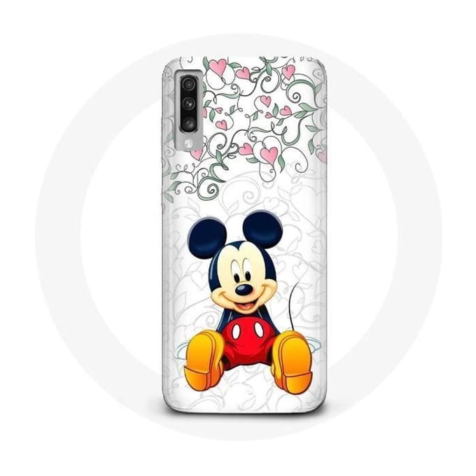 Hoesje Samsung Galaxy A70 Mickey Mouse Bloemen Hartjes