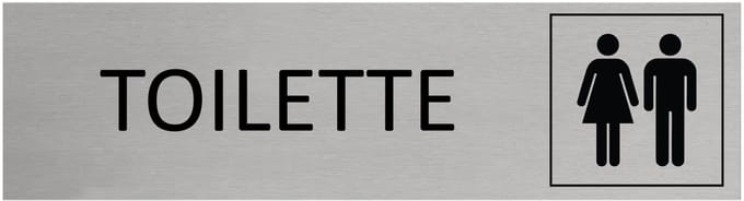 CombiCraft Aluminium Deurbordje "Toilette " 165x45mm met tape