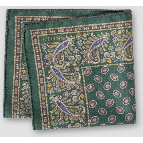 Eton Pochet Double-Face Fantasy Groen / male
