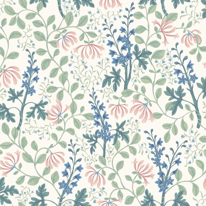 Boråstapeter Vliesbehang 6984 - Österlen - Botanisch Wit - 53cm x 10.05m