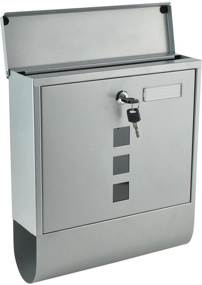 Brievenbus Wand Hangend - Maxorit Brify - Postbus Mailbox - Wandbrievenbus - Krantenrol - RVS - Zilver