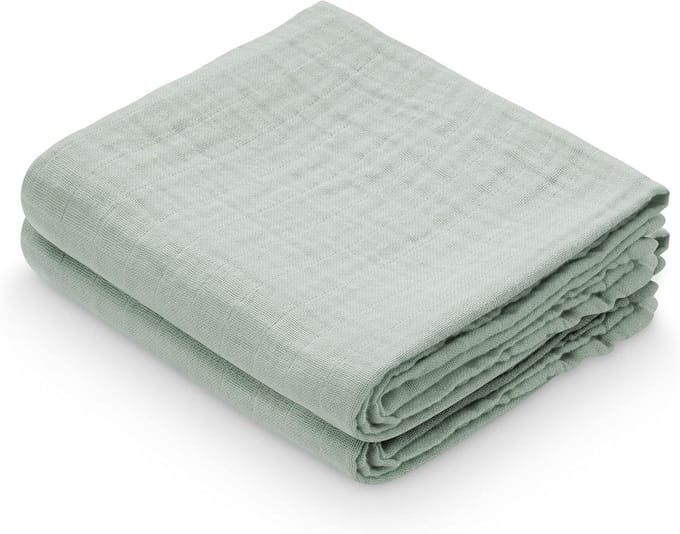 2 stuks Hydrofiele Luiers Katoen 70x70 cm GOTS Gecertificeerd – Dusty Green