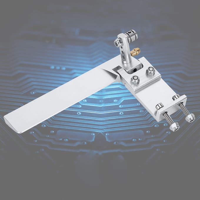 Scheepsmodel Aluminiumlegering Zuigwater Roer RC Boot Semi-ondergedompelde Boot 95mm Zilver gray