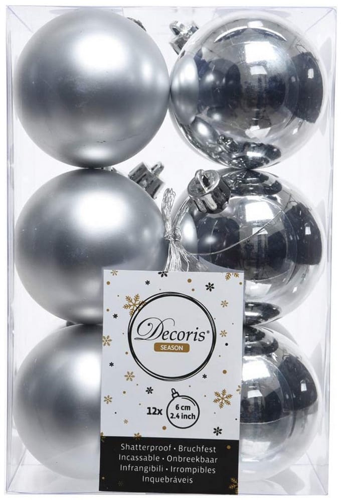 Decoris  kerstballen - 12 stuks - kunststof - 6cm