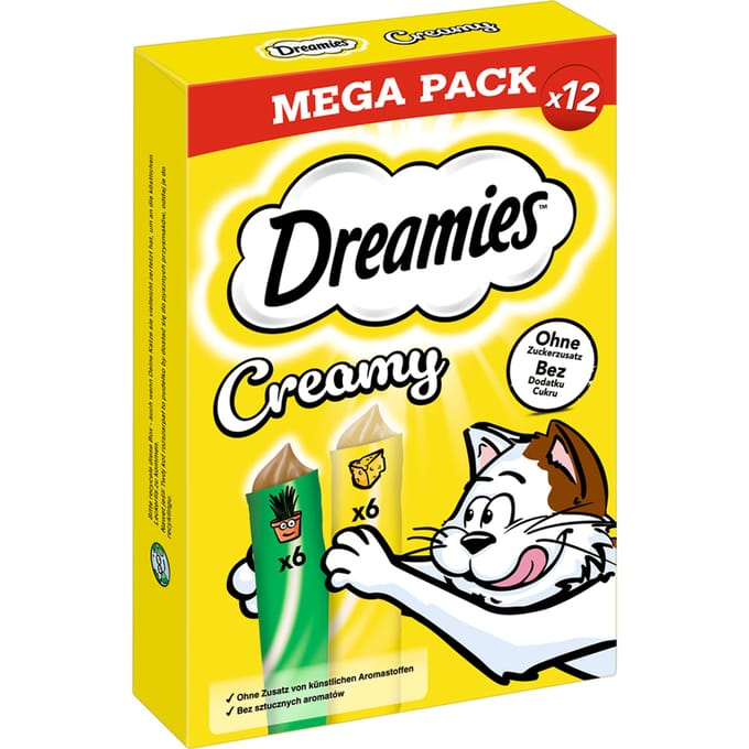 Dreamies Creamy Snacks - Catnip & Kaas (12 x 10 g)