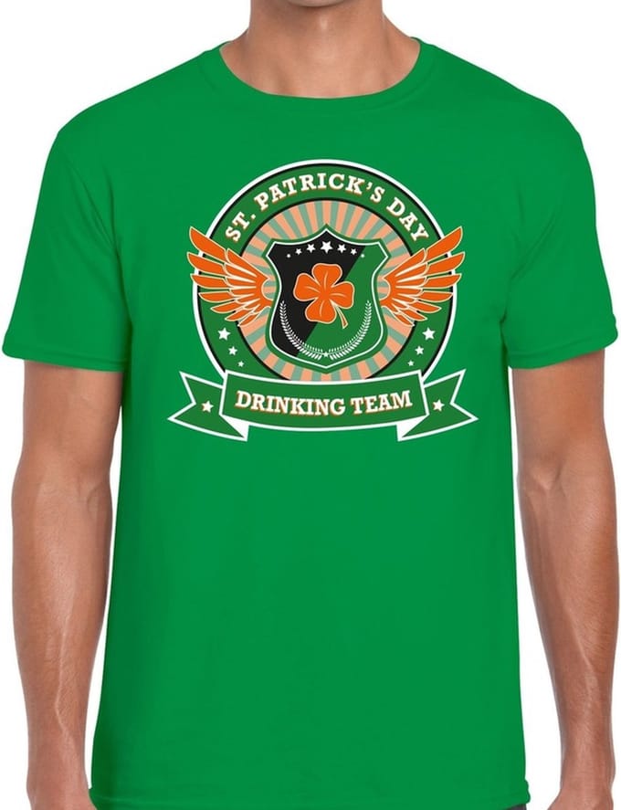 St. Patricks day drinking team t-shirt - groen - heren - St Patrick's day kleding S