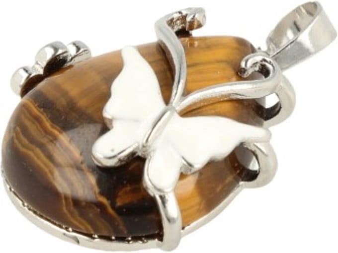 Tijgeroog vlinder druppel hanger