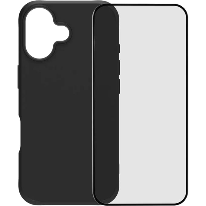 BlueBuilt Protective Back Cover met MagSafe iPhone 17 Zwart + BlueBuilt iPhone 17 Screenprotector Glas