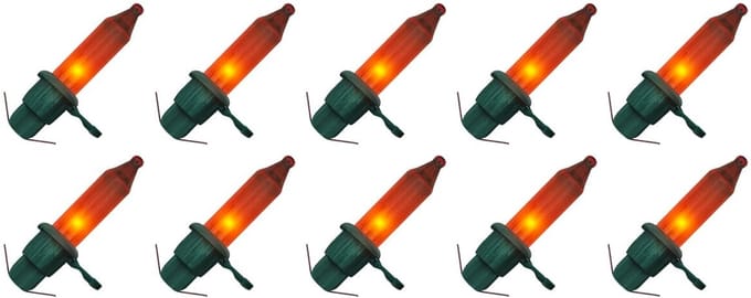 OE Lightning Reserve Kerstlampjes - 10 stuks - Groene Insteek Fitting - 2.5V/0.425W - Rood Licht