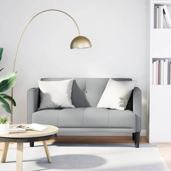 vidaXL - Loveseat - Bank - Lichtgrijs - 111 - cm - Stof