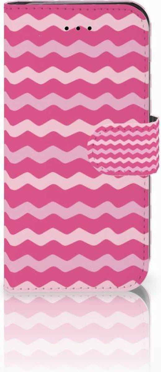Book Case voor iPhone 7 | 8 | SE (2020) | SE (2022) Telefoon Hoesje Waves Pink