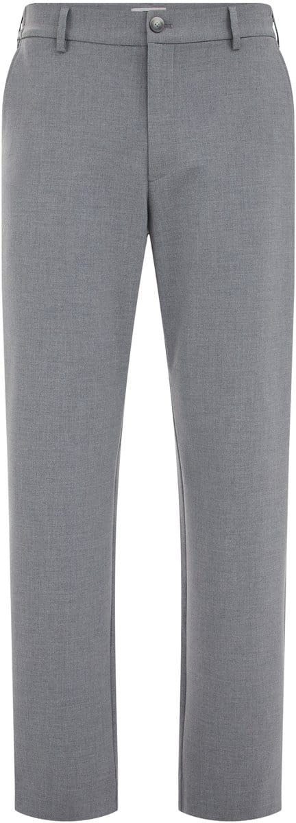 WE Fashion Heren regular fit flanellen broek met elastieke broekband