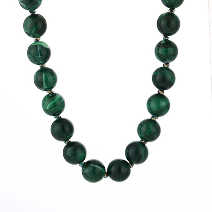 Bijoutheek Collier Kralen Resin Statement Groen
