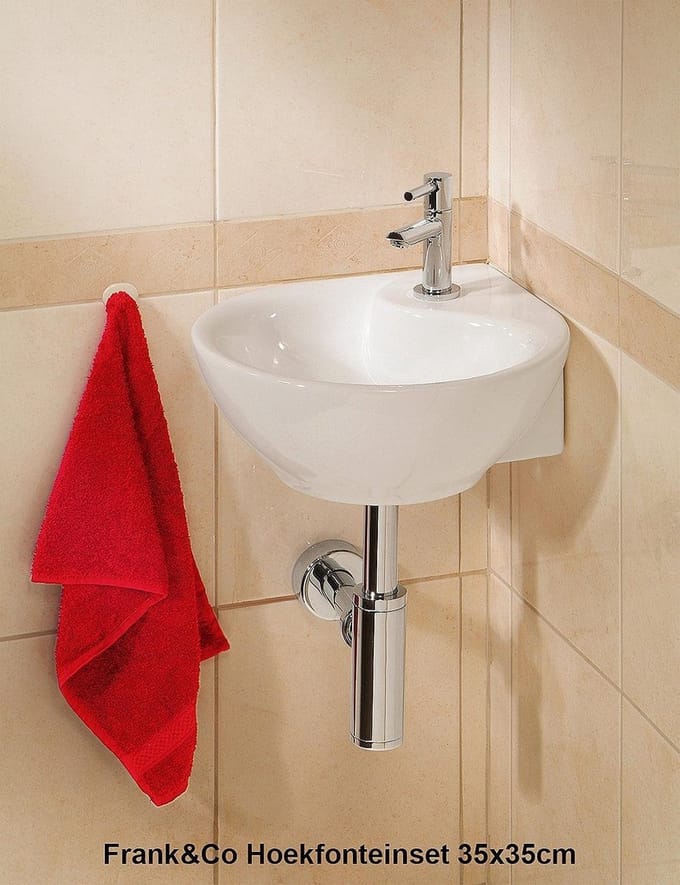 Wiesbaden Porta fonteinset compleet 35x35cm keramiek wit