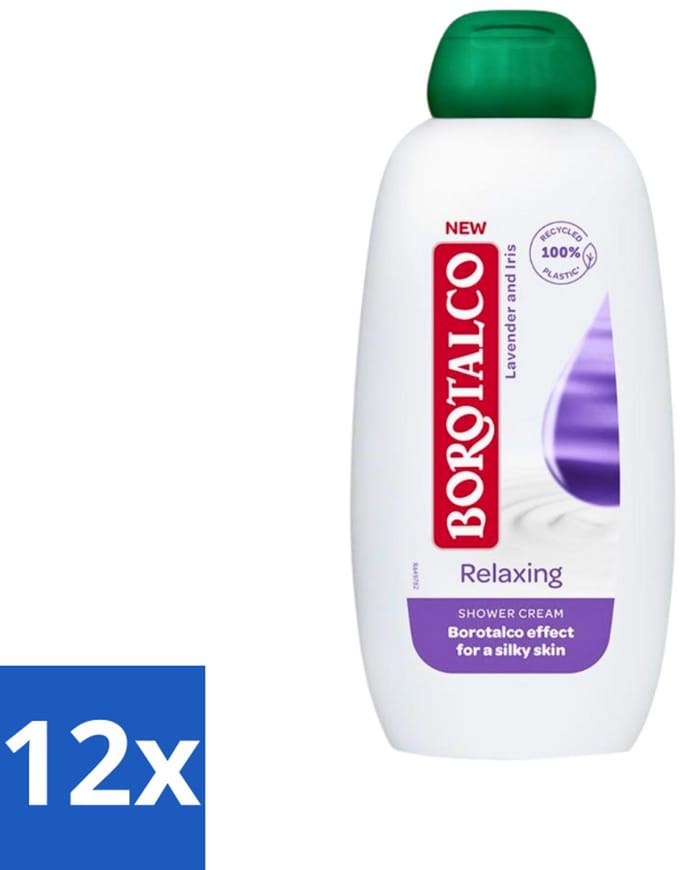 Borotalco - Douchegel - Relaxing - Lavender & Iris - 250 ml - Voordeelverpakking - 12 stuks