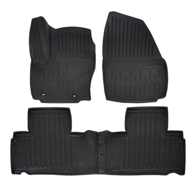 Tapis de sol - SCOUTT - Ford S-Max 2006-2014 - Caoutchouc Premium - Sur mesure - Noir noir