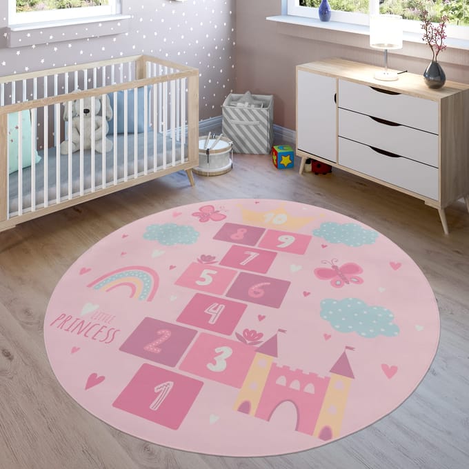 Kindertapijt Bini roze 200 cm rond