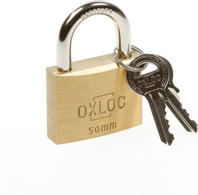 Oxloc Hangslot cilinder messing 50mm gls 5002
