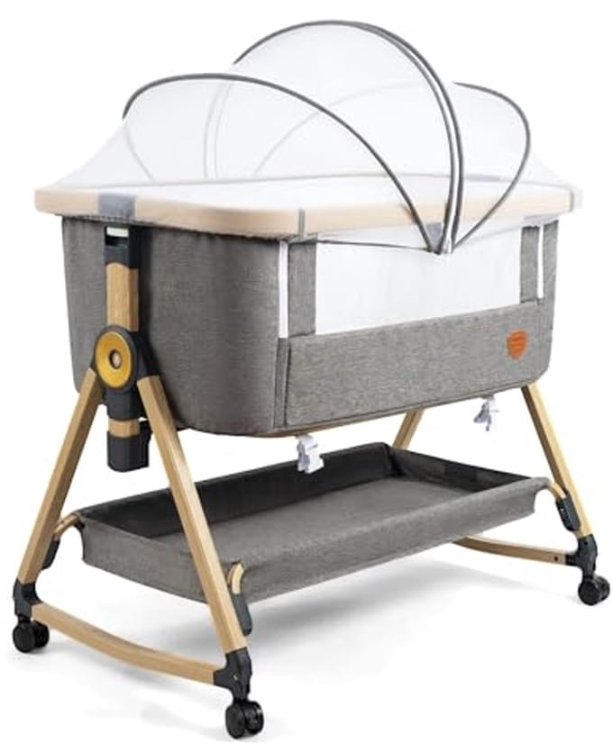 3-in-1 Babybed en Co-sleeper met Hoogwaardige Matras en Verstelbare Hoogte