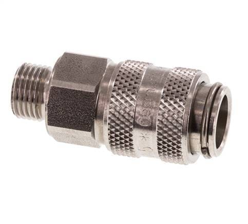 RVS DN 5 Luchtkoppeling Snelkoppeling G 1/8 inch Buitendraad - CLS5-M-S-018