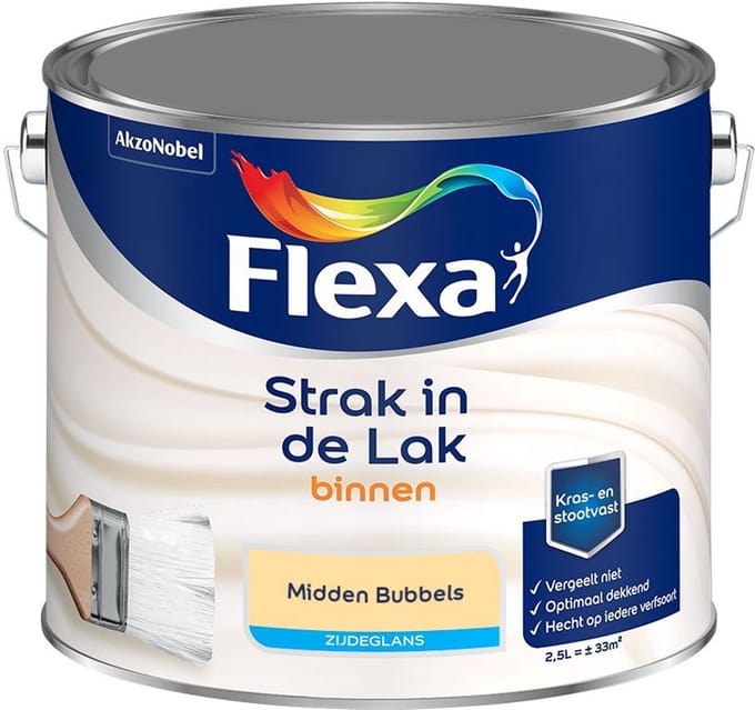 Flexa - Strak In De Lak Binnenlak Zijdeglans - Midden Bubbels - Mengverf - 2,5 L
