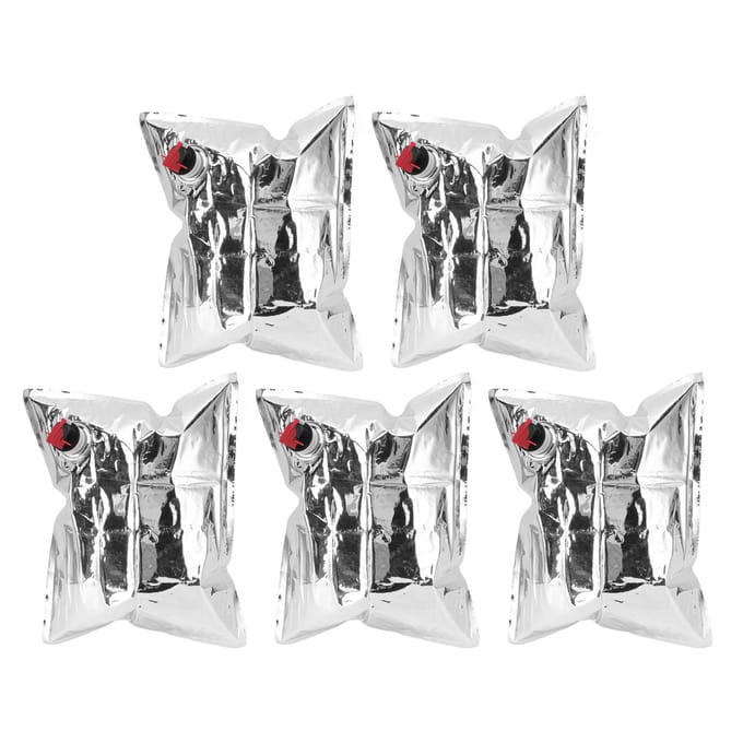 5 stuks Nood Waterkruik Zakken met Tap Opvouwbare Drank Isolatie Drinkwater Opbergzak white