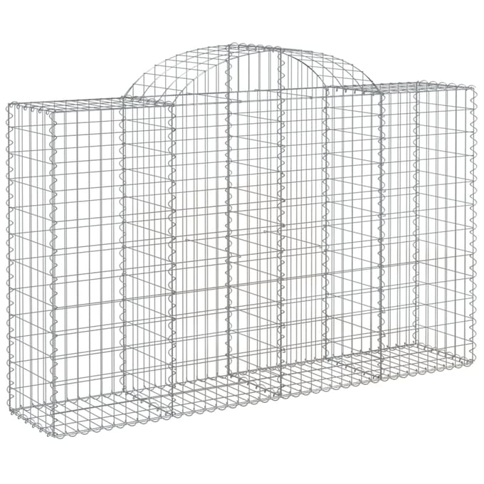 vidaXL - Schanskorf - gewelfd - 200x50x120/140 - cm - gegalvaniseerd - ijzer