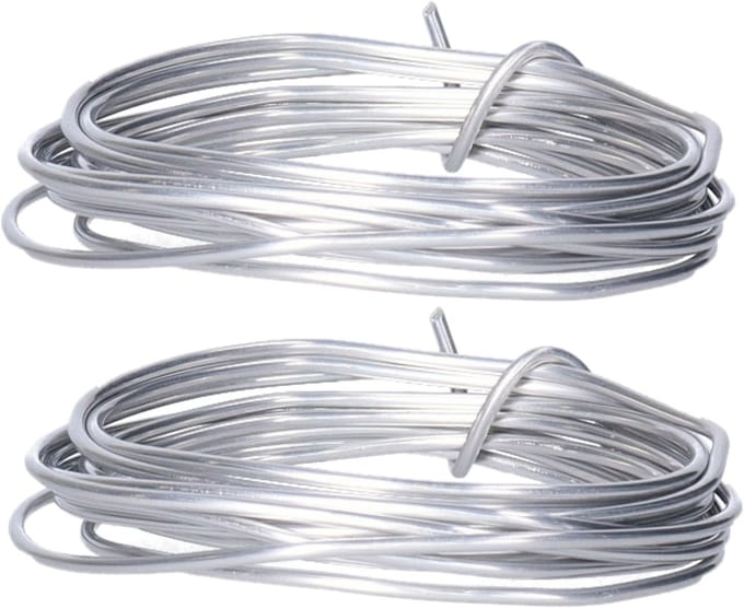 Hobby draad - 2x - hobby en knutsel draad - 2 mm x 200 cm - Bloemendraad/aluminiumdraad - zilver
