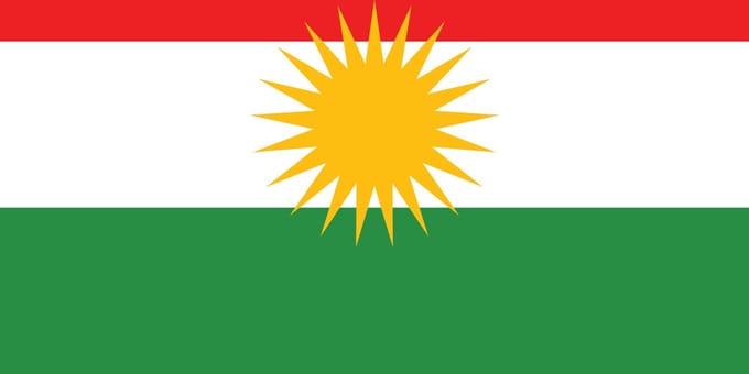 Vlag Koerdistan 50x75cm