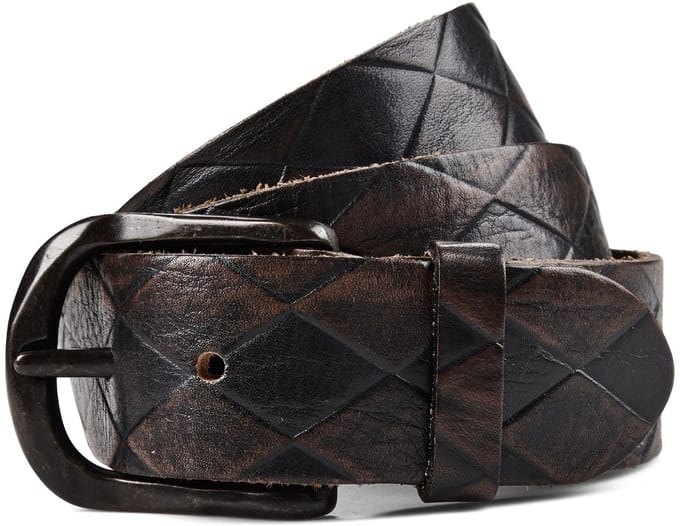 b.belt Riem Ledergürtel W90 Grau Taupe - Anthrazit Grau Bruine Veelkleurig