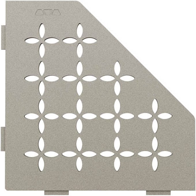 Schlüter Shelf-E-S2 planchet 19,5x19,5 cm floral aluminium structuur-gecoat steengrijs