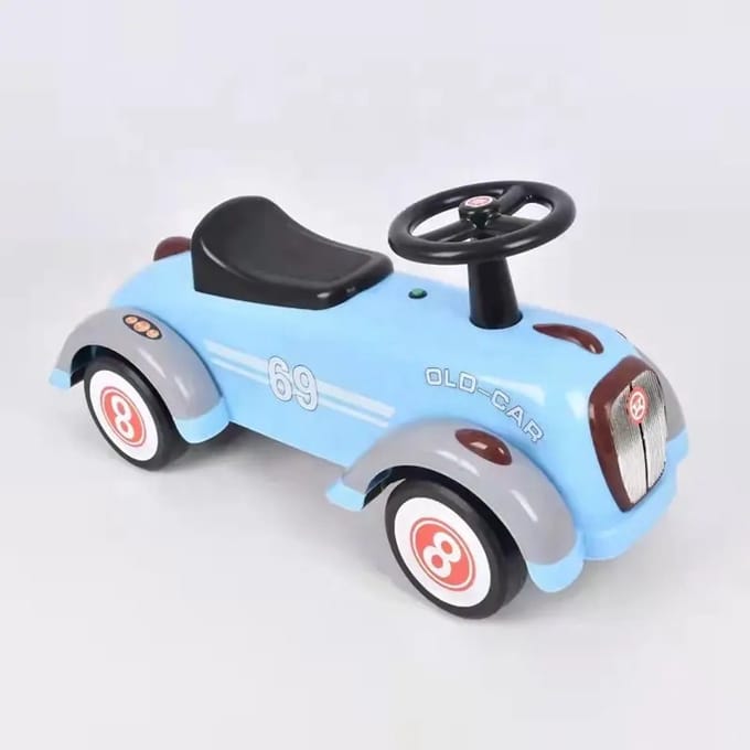 Loopauto Old Skool Lichtblauw, Loopauto Retro