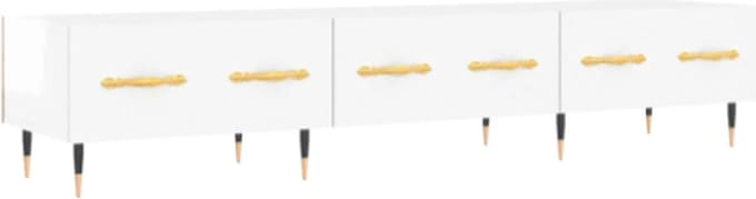 Tv-meubel 150x36x30 cm bewerkt hout wit