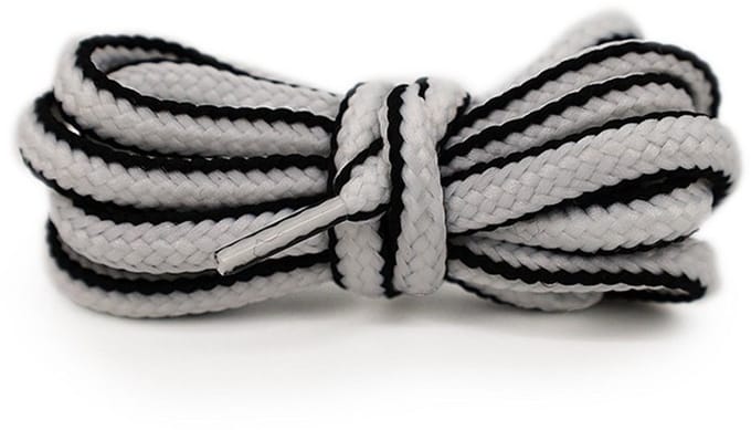 Van Bommel veters – Braided Laces wit/zwart 90cm
