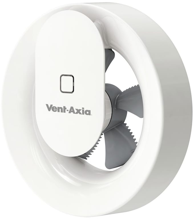 Badkamerventilator Vent-Axia Lo-Carbon Svara met vocht- en lichtsensor 100 mm (app-gestuurd) wit