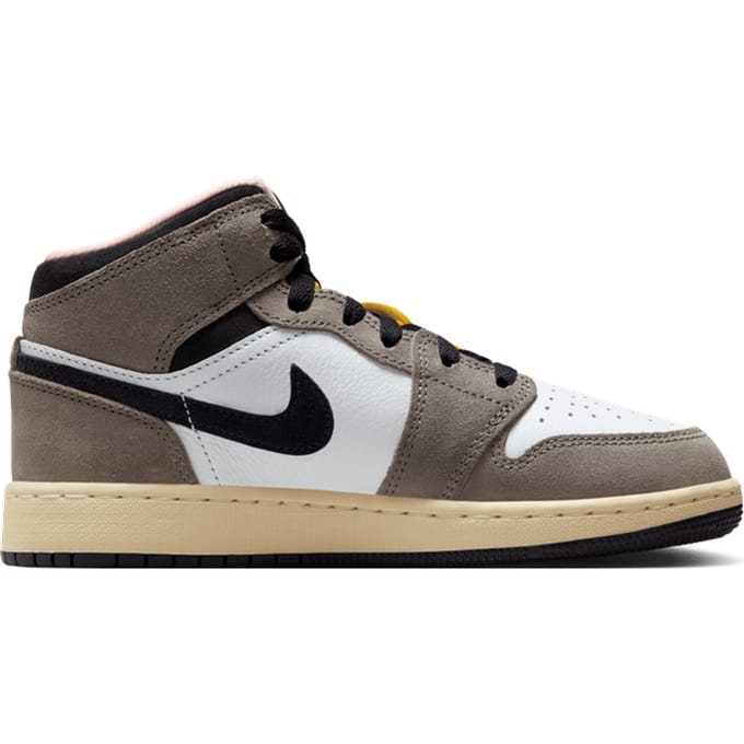 Jordan 1 Mid Kindersneakers - Wit - Maat 38 - Mesh/Synthetisch