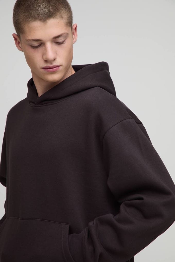 Essential Oversized Boxy Hoodie | Chocolate | Size Small