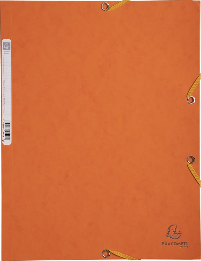 Exacompta 25x Elastomap 3 kleppen in glanskarton 400g/m2 - A4 - Oranje - 55504E
