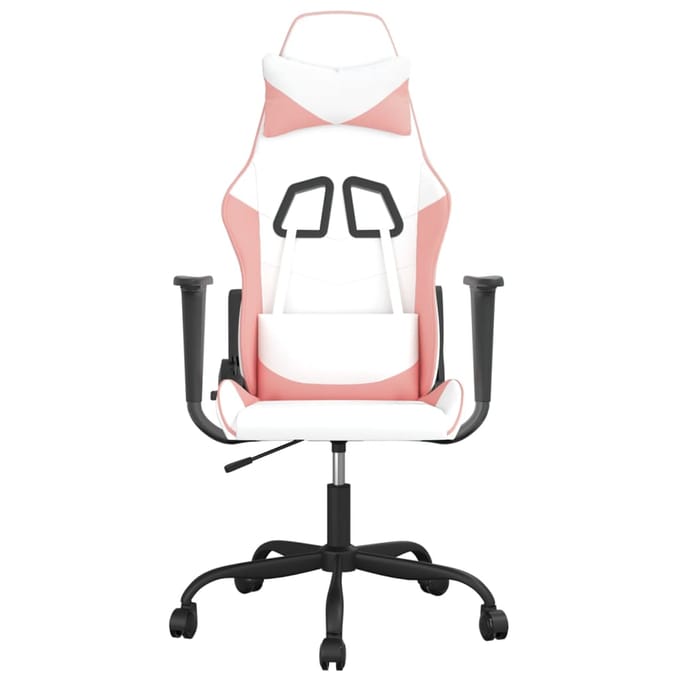 vidaXL - Gamestoel - kunstleer - wit - en - roze