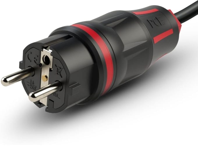 PCE 05721-sr Stekker met randaarde 250 V Zwart/rood IP54