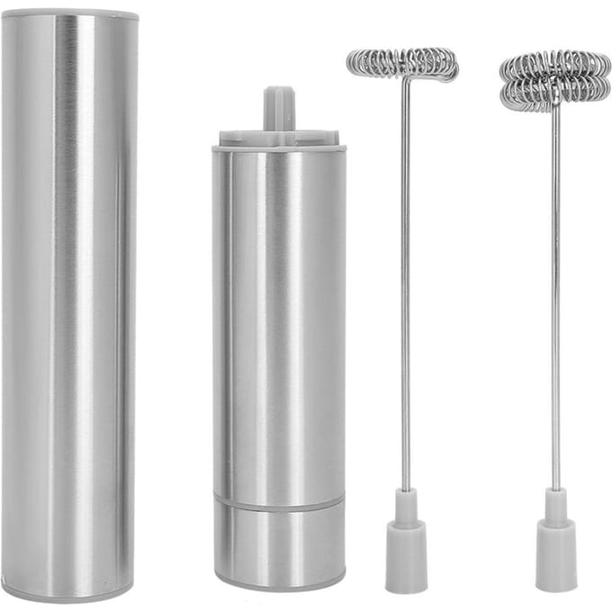 Roestvrij Staal Draagbare Elektrische Melkopschuimer Mixer Handheld Eierklopper Keukengereedschap gray