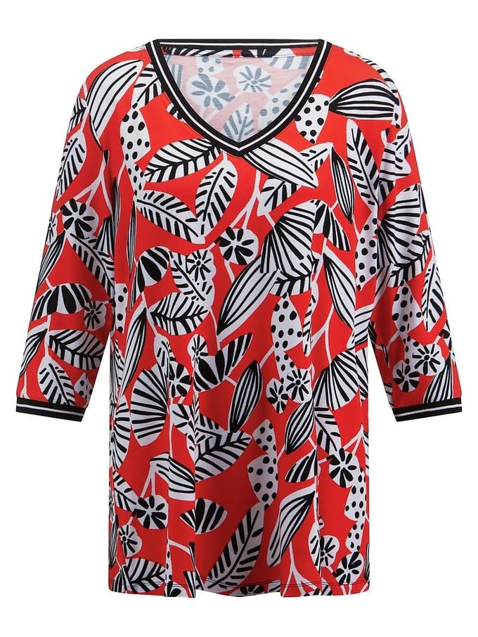Shirt V-hals Van Emilia Lay rood