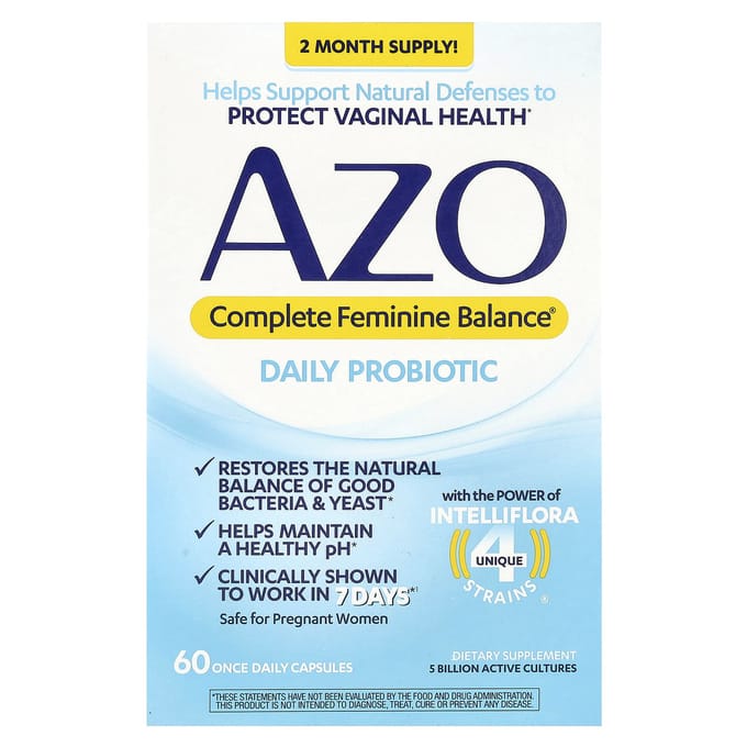 AZO, Complete Feminine Balance®, Dagelijks Probioticum, 60 Capsules