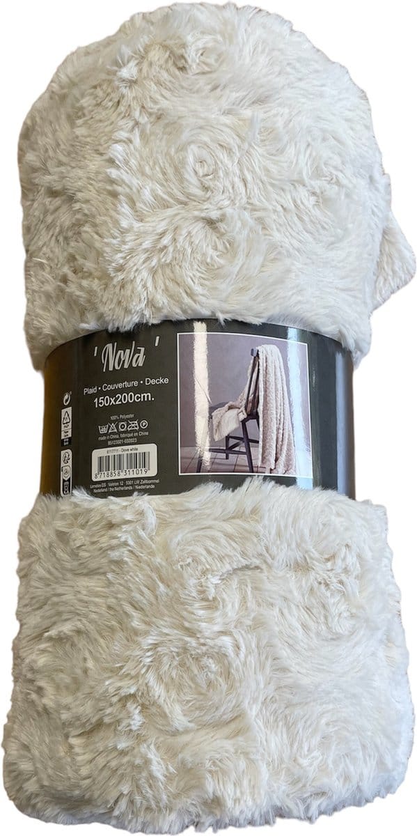 Plaid Nova - Dove White - Wit - 150 x 200 cm