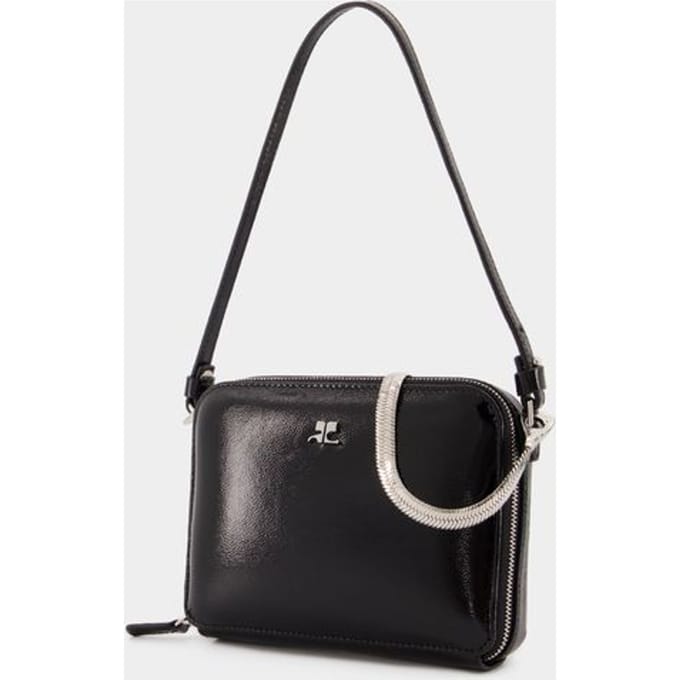 Courreges Handtas Cloud Chained Naplack - - Leer - Zwart
