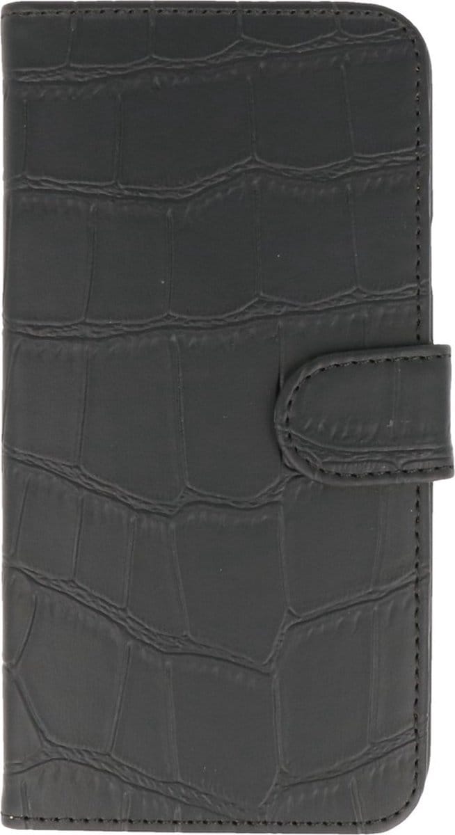 Croco Bookstyle Wallet Case Hoesje Geschikt voor HTC 10 Zwart
