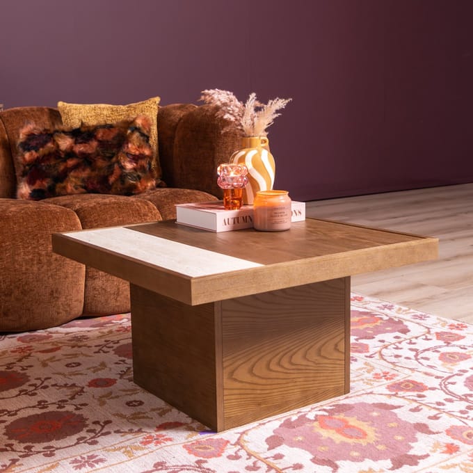 Bronx71® Salontafel Java 70x70 cm rustiek eiken