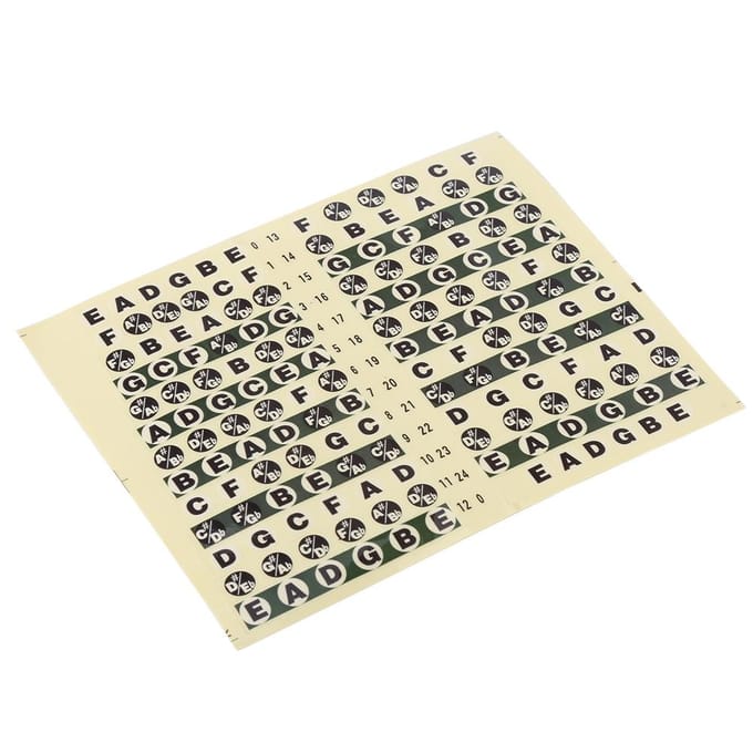 1 Pièce Autocollant de Notes de Touche de Guitare Étiquette d'Échelle Musicale pour Pratique Débutant beige