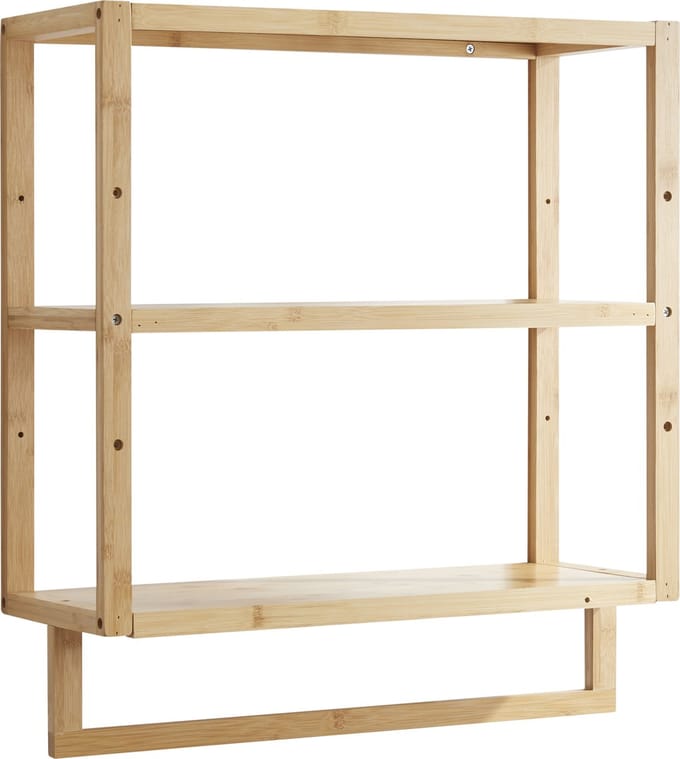 Handdoekrek Östra voor wandmontage 58,5x52x21 cm bamboe